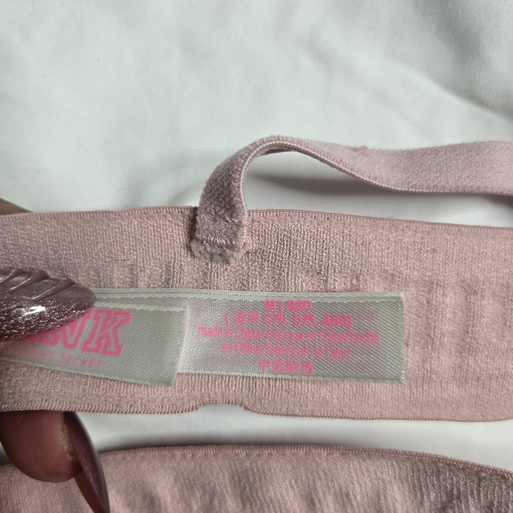 Pink ribbed bra - Picture 3 of 3